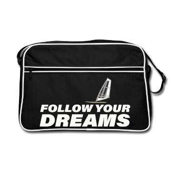 Suivez vos rêves - Sac Retro - noir/blanc - Devant