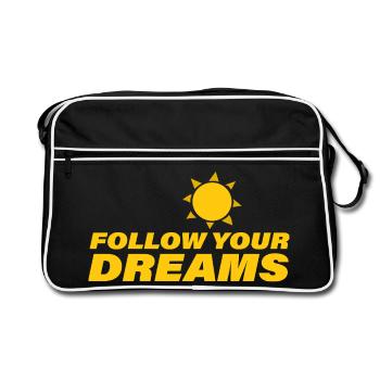 Suivez vos rêves - Sac Retro - noir/blanc - Devant