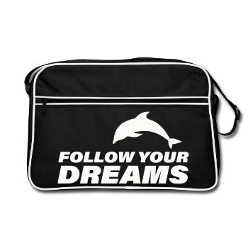 Suivez vos rêves - Sac Retro - noir/blanc - Devant