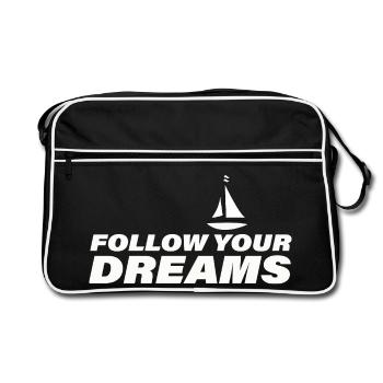 Suivez vos rêves - Sac Retro - noir/blanc - Devant