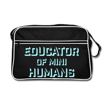 Educator Of Little Humans Teacher Funny Kids - Retro Bag - black/white - Front