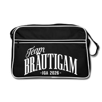 Enterrement de vie de garçon du Marié de l’équipe 2026 - Sac Retro - noir/blanc - Devant