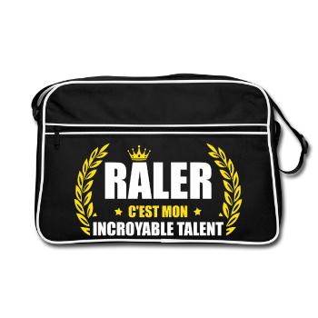 Râler c'est mon incroyable talent – humour râleur - Sac Retro - noir/blanc - Devant