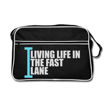 La vie dans la piscine flottante à toute vitesse, drôle de diction - Sac Retro - noir/blanc - Devant
