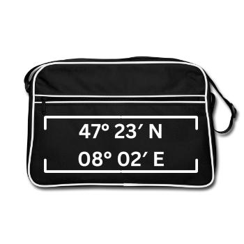 Coordonnées Aarau Minimaliste - Sac Retro - noir/blanc - Devant