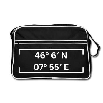 Coordonnées Saas-Fee Minimaliste - Sac Retro - noir/blanc - Devant
