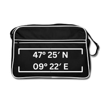 Coordonnées Saint-Gall Suisse Minimaliste - Sac Retro - noir/blanc - Devant