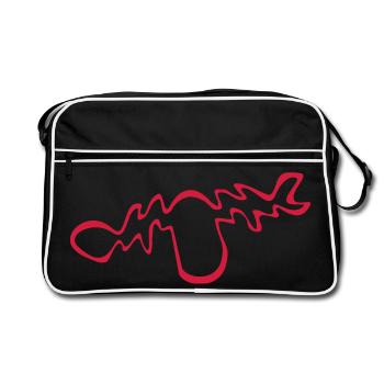 elch - Retro Tasche - Schwarz/Weiß - Vorne