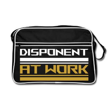 Disponent at work white - Retro Tasche - Schwarz/Weiß - Vorne