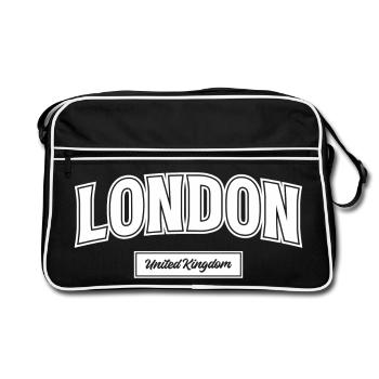 London Uk England - Retro Bag - black/white - Front