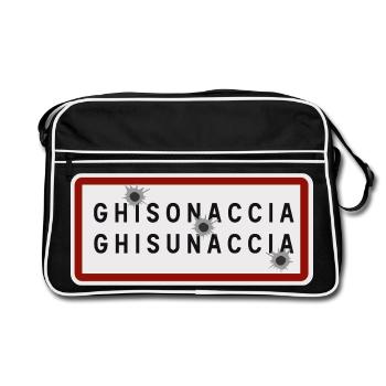 Panneau d’entrée de la ville de Ghisonaccia - Sac Retro - noir/blanc - Devant