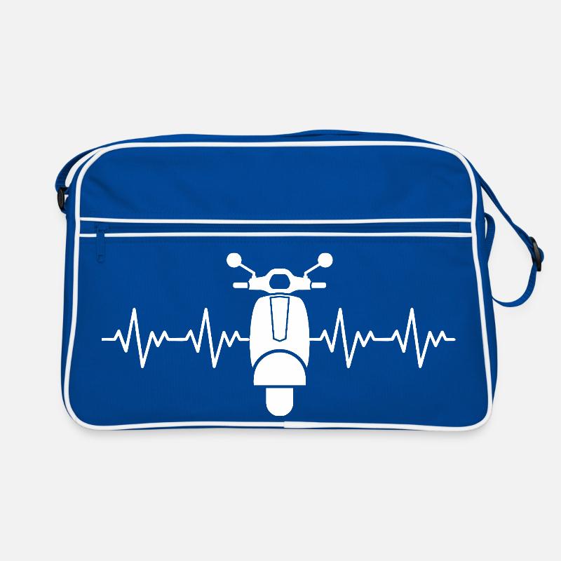 Moped Motorroller EKG Herzschlag Herzfrequenz Retro Tasche