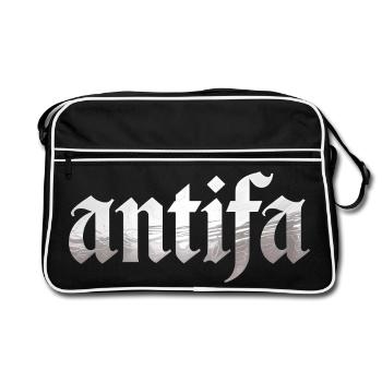 Antifa - Antifascist Merch - Retro Bag - black/white - Front