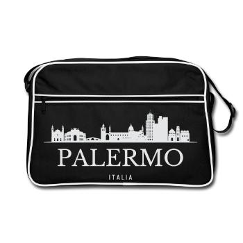 Silhouette de Palerme, Palerme, Italie - Sac Retro - noir/blanc - Devant