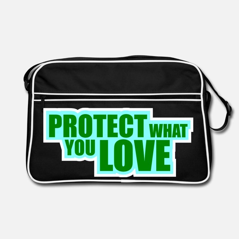 Déclaration de protection de la nature Protéger ce que vous aimez Logo de la Déclaration de Protection de la Nature Sac Retro