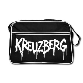 Kreuzberg Graffiti - Retro Tasche - Schwarz/Weiß - Vorne