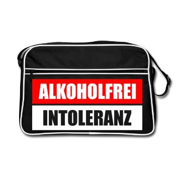 Alkoholfrei Intoleranz Biertrinker Bierliebhaber - Retro Tasche - Schwarz/Weiß - Vorne