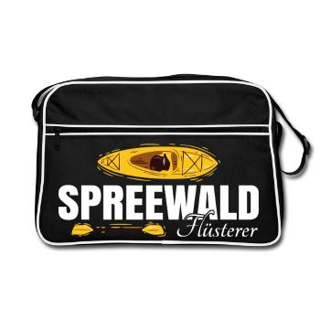Spreewald Flüsterer - Retro Tasche - Schwarz/Weiß - Vorne