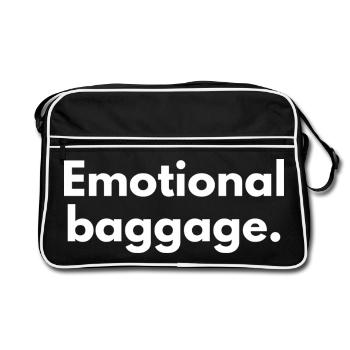Conception de citations drôles pour le bagage émotionnel - Sac Retro - noir/blanc - Devant
