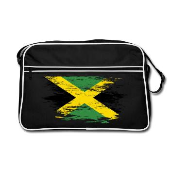 Drapeau de la Jamaïque utilisé - Sac Retro - noir/blanc - Devant