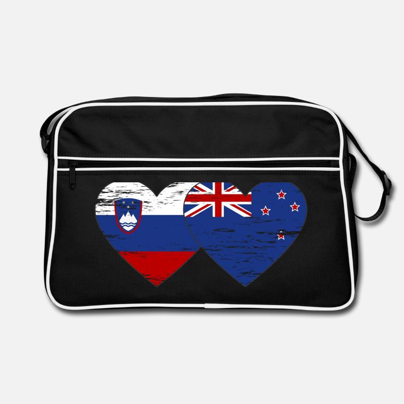 Slovénie Nouvelle-Zélande drapeau coeur utilisé Sac Retro