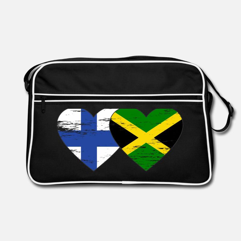 Finlande Jamaïque Drapeau Coeur utilisé Sac Retro