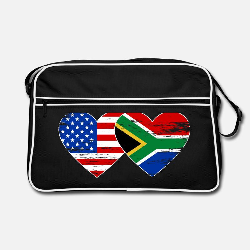 États-Unis Afrique du Sud drapeau coeur forme utilisé Sac Retro