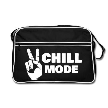 Chill Mode Relaxation Relaxing Symbol Peace Sign - Retro Bag - black/white - Front