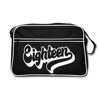 Achtzehn 18. Geburtstag Jungen Mädchen 18 Jahre alt - Retro Tasche - Schwarz/Weiß - Vorne