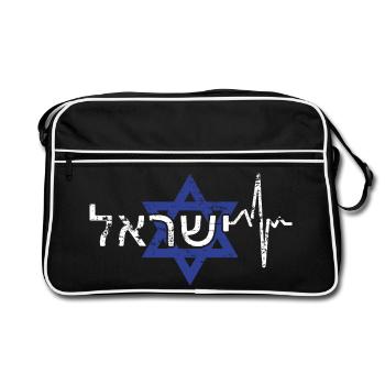 Israel - Retro Tasche - Schwarz/Weiß - Vorne