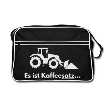 Motif de charrue tracteur à marc de café - Sac Retro - noir/blanc - Devant