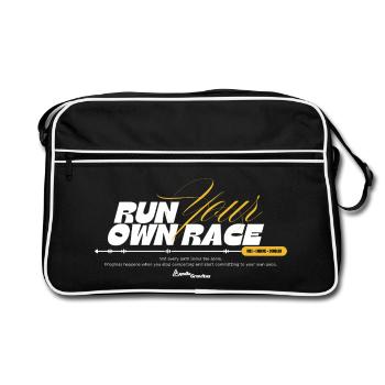 Courez votre propre course — Conception de mentalité disciplinaire - Sac Retro - noir/blanc - Devant