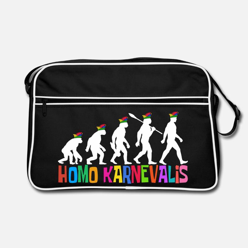 Homo Karnevalis | Evolution der Narren, Fastnacht Retro Tasche