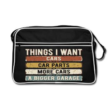 Humour Voiture Garage Vintage | Cadeau Mecano - Sac Retro - noir/blanc - Devant