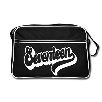 Seventeen 17th Birthday Boys Girls 17 Years Old - Retro Bag - black/white - Front