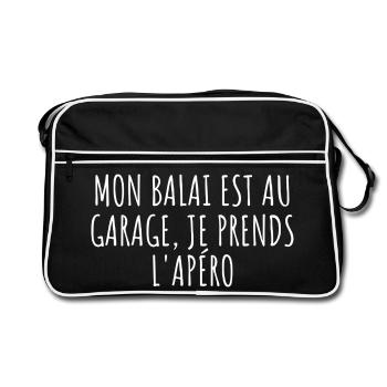 French Halloween - Witch Aperitif Humor - Retro Bag - black/white - Front
