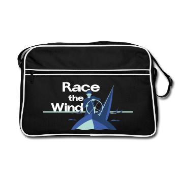 Course the Wind – Mention de l’équipe de régate - Sac Retro - noir/blanc - Devant