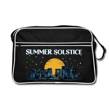 Litha Pagan Summer Solstice Midsummer Midsommar - Retro Bag - black/white - Front
