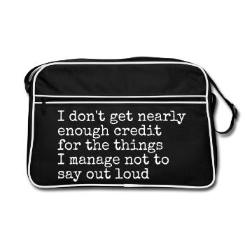 Humour Sarcasme Pensées Silencieuses - Sac Retro - noir/blanc - Devant