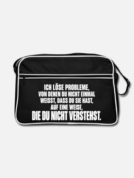 Techniker – Ich löse Probleme - Retro Tasche - Schwarz/Weiß