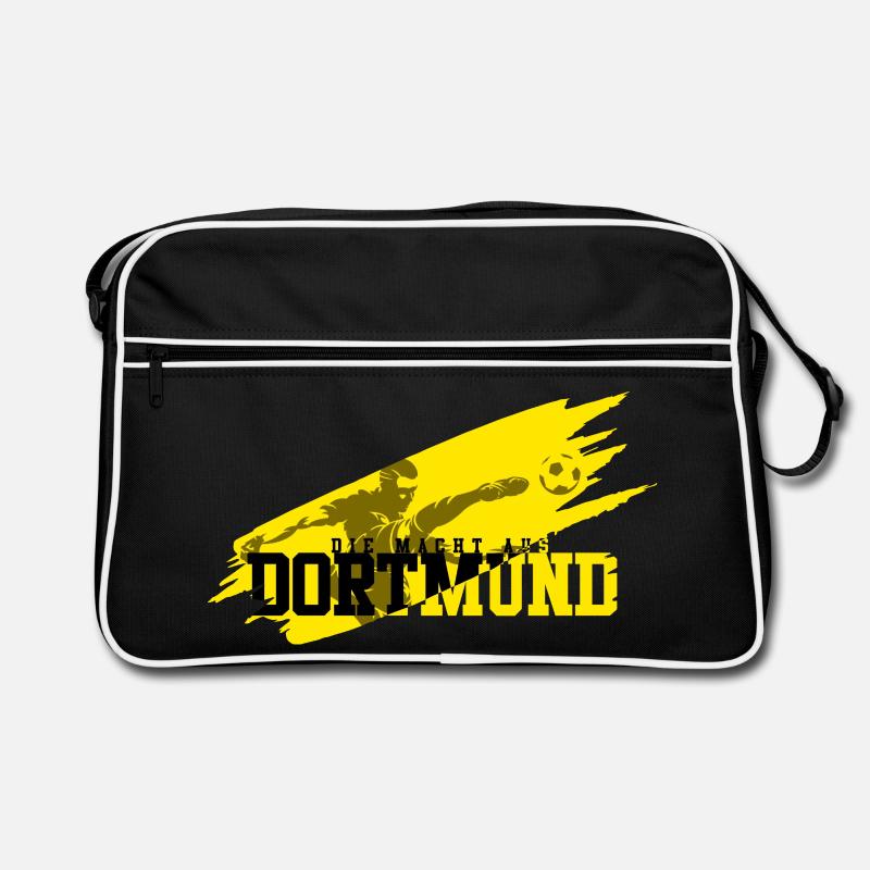 Fussball Dortmund - Retro Tasche - Schwarz/Weiß