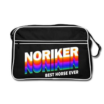 Noriker Horses Design / Gift Idea - Retro Bag - black/white - Front