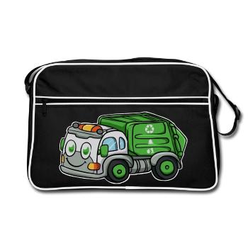 Garbage collection garbage truck - Retro Bag - black/white - Front