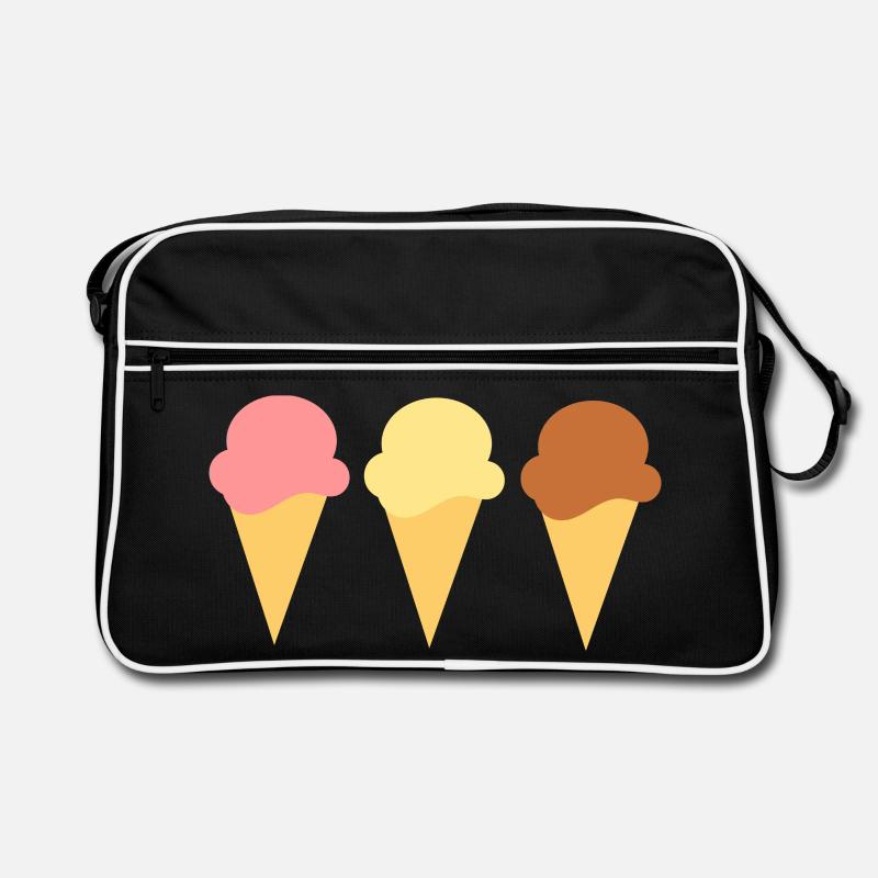 Eis Eiscreme Erdbeereis Vanilleeis Schokoeis Retro Tasche