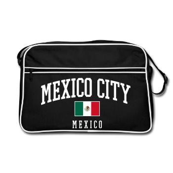 Mexico City Typography Flag - Retro Bag - black/white - Front