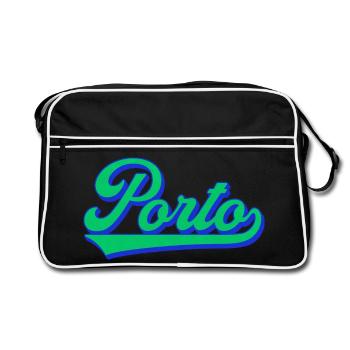 Porto Neon Script Rétro - Sac Retro - noir/blanc - Devant