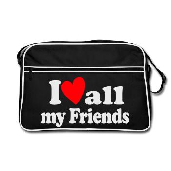 J’aime tous mes amis - Sac Retro - noir/blanc - Devant