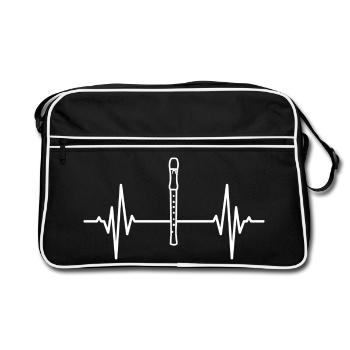 Palpitations de flûte - Sac Retro - noir/blanc - Devant