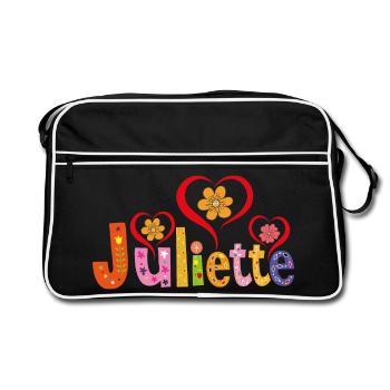 Nom personnalisé de Juliette - Sac Retro - noir/blanc - Devant