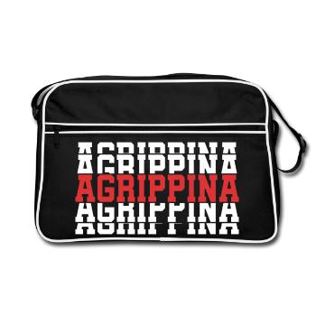 Agrippina t-shirt stacked text gift t-shirt - Retro Bag - black/white - Front
